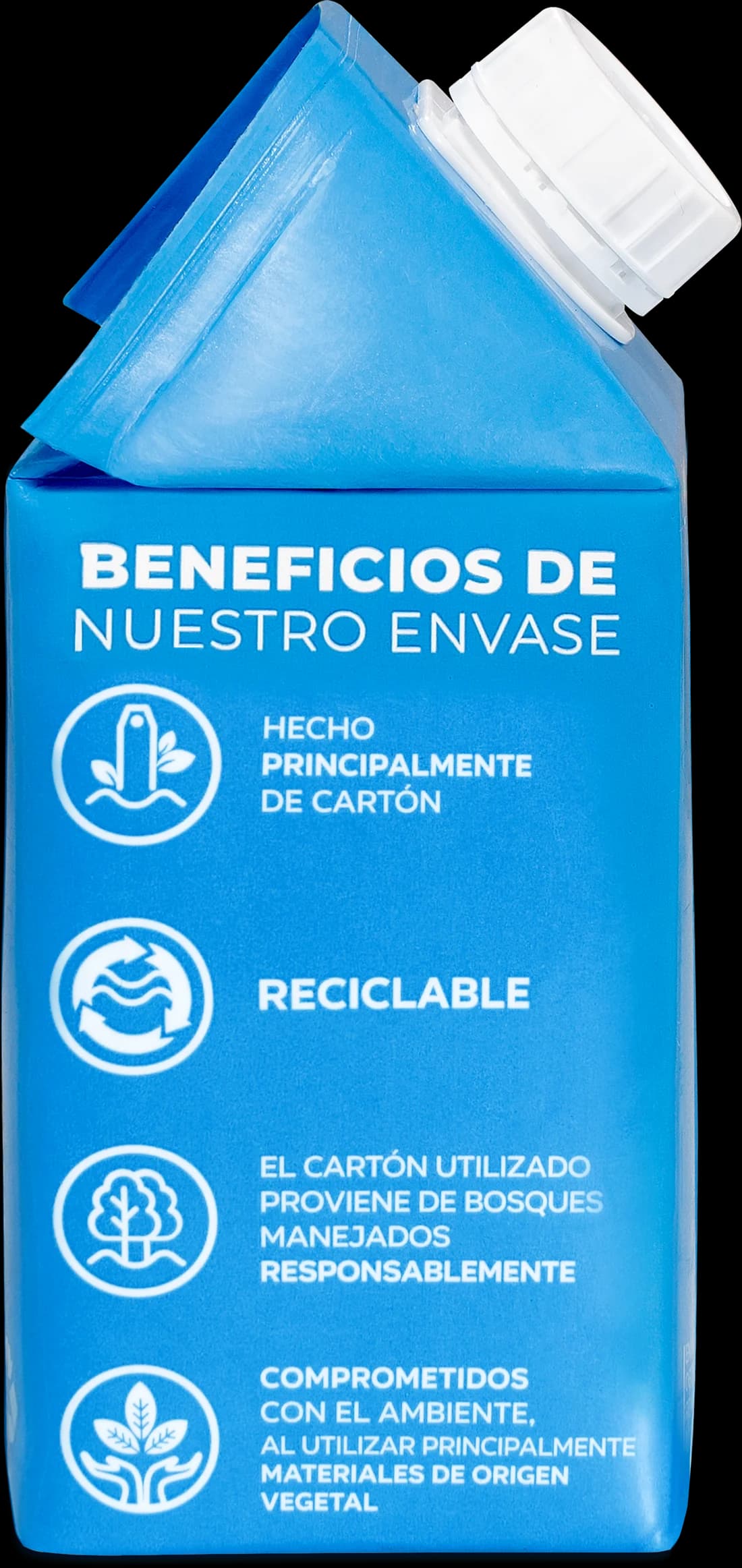 Lateral del envase con los beneficios impresos