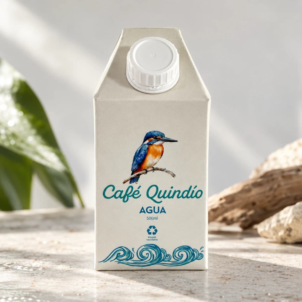 Edición de Agua En Caja para Café Quindío